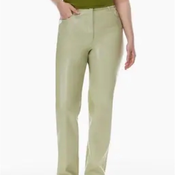 Aritzia Pants - Aritzia Sage Green Melina faux leather pants